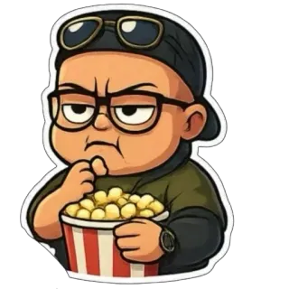 🍿 a8095d96 Dessin animé, Popcorn, Lunettes, Personnage, Snack, Lunettes de soleil telegram sticker