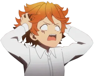 😱 60c273b8 Emma The Promised Neverland anime, karakter, ketakutan, Emma, The Promised Neverland telegram sticker