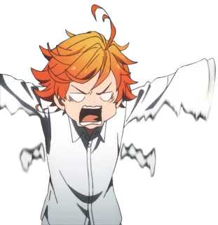 😤 91e21730 Emma The Promised Neverland anime, manga, the promised neverland, emma, ketakutan, terkejut telegram sticker