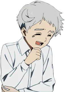 😂 b4847505 Norman The Promised Neverland Anime, The Promised Neverland, Norman, tersenyum, anak laki-laki telegram sticker