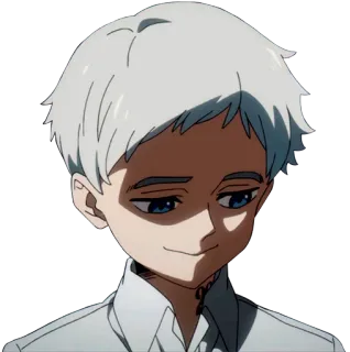 😔 e14438c2 Norman The Promised Neverland Anime, Anak laki-laki, Rambut putih, Norman, The Promised Neverland telegram sticker