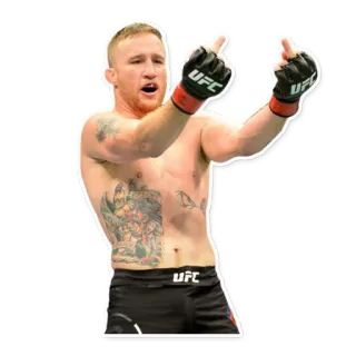 🖕 57125303 Justin Gaethje ufc, luchador, mma, dedo corazón, burla whatsapp sticker