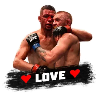 ❤️ aceac870 Conor McGregor and Nate Diaz UFC LOVE mma, lucha, combate, deportes, sangriento whatsapp sticker