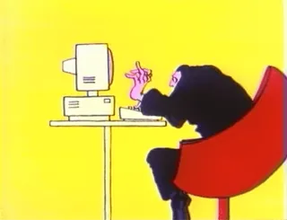 ⌨️ 739acfbc 卡通, 中指, 电脑, 冒犯 telegram sticker