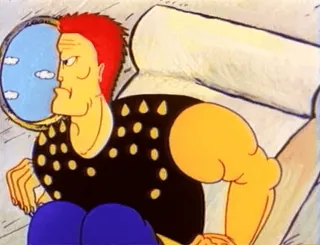 😎 7fdac1ca 卡通, 角色, 肌肉发达, 生气, 飞机, 窗户 telegram sticker