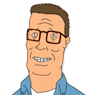 😬 9b0c9cb7 Hank Hill King of the Hill 漫画, 眼鏡, テキサス, アニメ, 積極的, プロパン telegram sticker