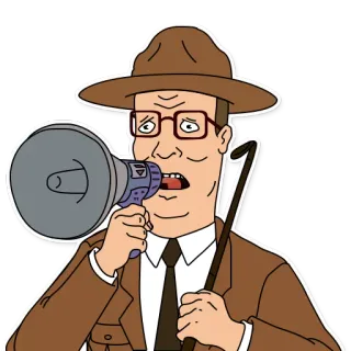 📢 ae792ff1 Hank Hill King of the Hill 漫画, テキサス, プロパン, ヒル, アニメ, メガホン telegram sticker