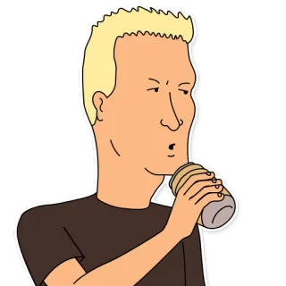 😠 ae8f0d63 Butthead Beavis and Butthead 漫画, 飲酒, 飲み物, 10代, 金髪, 90年代 telegram sticker