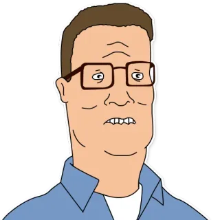 😯 cfd84609 Hank Hill King of the Hill 漫画, テキサス, パパ, 眼鏡, 丘 telegram sticker