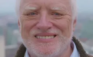 😊 0a48c907 Hide the Pain Harold Meme, Internet, Harold, sorridente, dolore, foto stock telegram sticker