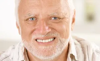 😬 3835e355 Hide the Pain Harold Harold, Meme, Nascondere il dolore, Foto stock, Uomo sorridente telegram sticker