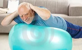 🏋️‍♂️ 462367f2 esercizio, fitness, palla da ginnastica, anziano, uomo anziano, Harold telegram sticker