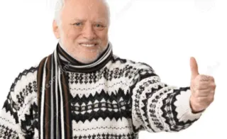 👍 543e54fa Hide the Pain Harold Meme, Harold, Sorriso, Pollice su, Felice telegram sticker