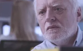 🤔 fd09e4b3 Hide the Pain Harold Meme, Internet, Anziano, Foto stock, Harold telegram sticker