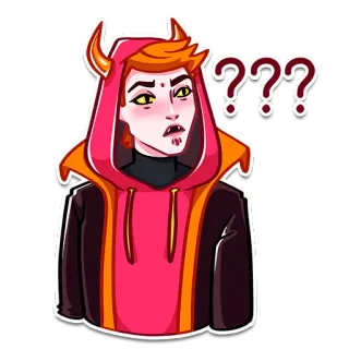 🤨 40059df5 恶魔, 动漫, 问题, 贴纸 telegram sticker