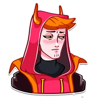 😑 c54c13d2 恶魔, 帽衫, 角, 角色, 贴纸 telegram sticker