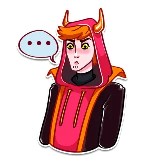 😕 ee1ab47e ... 恶魔, 卡通, 可爱, 动漫, 连帽衫 telegram sticker