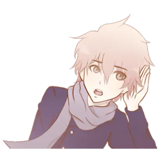 ⁉ e20b991b 애니메이션, 소년, 일러스트, 만화, 머플러, 걱정, 캐릭터 telegram sticker