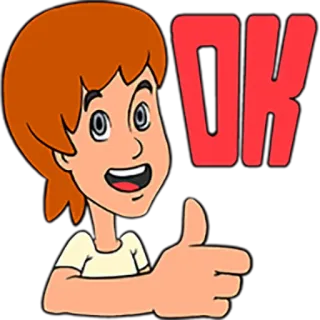 😂 d62cb579 OK Pouce levé, OK, Dessin animé, Positif, Accord telegram sticker