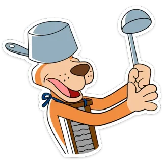 🙃 e15ec789 การ์ตูน, สุนัข, ทำอาหาร, ห้องครัว, ตลก telegram sticker