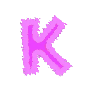 😻 6fdca4fa Letter K, Alfabet, Initiaal, Roze, Vezelig, Lettertype telegram sticker