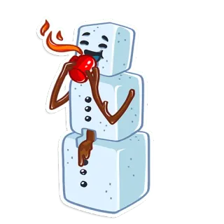 ☕️ 6f3165eb Schneemann, Heißgetränk, Trinken, Cartoon, Winter, Feiertag, Niedlich telegram sticker