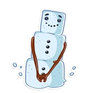 😏 a7542d48 Schneemann, Winter, Schnee, niedlich, Cartoon, Marshmallow, Feiertag telegram sticker