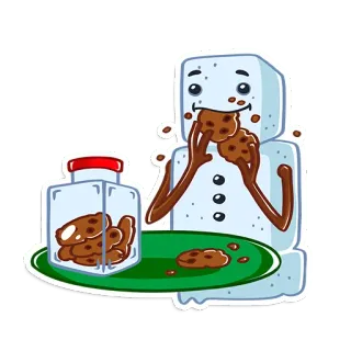 🍪 e1cee185 Schneemann, Kekse, Essen, Dessert, Winter, Cartoon, Süß telegram sticker