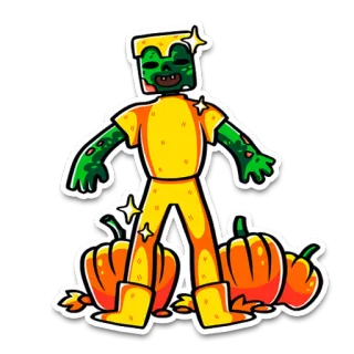 ✨ 8a225aa2 zombie, labu, halloween, monster, kartun, stiker telegram sticker
