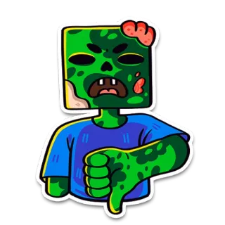 👎 dbd91439 zombie minecraft stiker, zombie, minecraft, video game, monster, mayat hidup telegram sticker