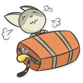 😖 13ff61ea gatto, valigia, divertente, cartone animato, animale, esausto whatsapp sticker