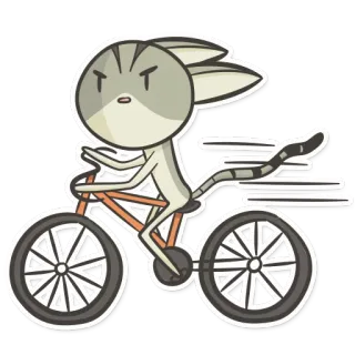 🚲 9a63ead2 gatto, bicicletta, adesivo, animale, cartone animato, trasporto, bici whatsapp sticker
