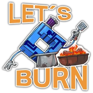 🔥 bf25391a LET'S BURN กำลังไหม้, ย่าง, บาร์บีคิว, ทำอาหาร, ตลก, การ์ตูน telegram sticker