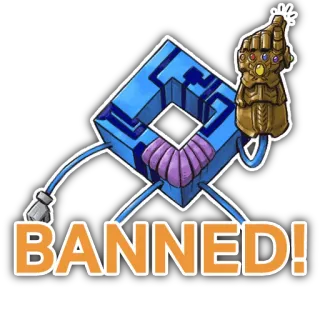 💩 c26b2195 BANNED! ห้าม, การ์ตูน, สี่เหลี่ยมจัตุรัส, สนับมือ telegram sticker
