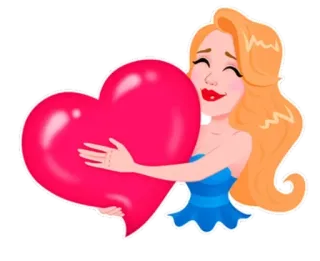 🌟 1fb57285 liefde, hart, vrouw, schattig, cartoon, Valentijnsdag whatsapp sticker