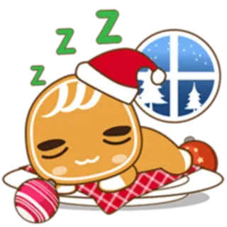 😴 6405b0e3 Z 姜饼, 饼干, 圣诞节, 睡觉, zzz, 装饰品, 冬天, 节日 telegram sticker