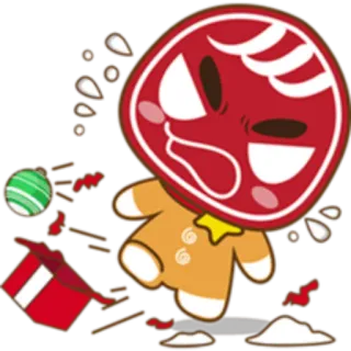 😡 9496a494 姜饼人, 饼干, 伤心, 难过, 哭泣, 糖果, 甜 telegram sticker