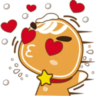 😍 cfd27bd0 饼干, 姜饼, 心, 爱, 亲吻, 可爱, 甜 telegram sticker