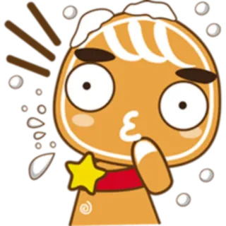 😶 d1bf2345 饼干, 姜饼, 可爱, 卡哇伊, 星星, 飞吻 telegram sticker