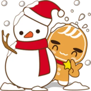 🙃 d97a0e23 雪人, 姜饼, 饼干, 冬天, 圣诞节, 雪, 节日, 喜庆 telegram sticker