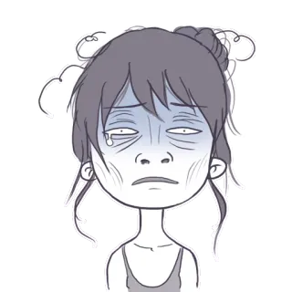 😶 99da3e41 mệt mỏi, kiệt sức, buồn, khóc, trầm cảm, căng thẳng, cảm xúc telegram sticker