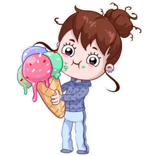 🍦 f422355c hoạt hình, kem, cô gái, ngọt ngào, món tráng miệng, món ăn vặt, dễ thương, vui vẻ telegram sticker