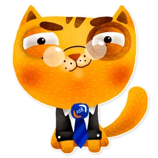 😏 7a15589f PSB 고양이, 동물, 비즈니스, 사무실, 정장, 넥타이 telegram sticker