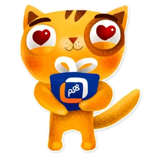 😍 c7121015 고양이, 하트눈, 선물, 귀여운, 만화 telegram sticker