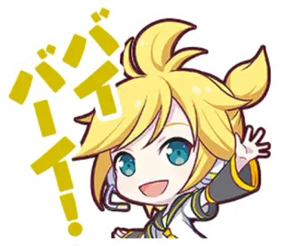 ✋ 24d75220 Kagamine Len バイバイ 애니메이션, 보컬로이드, 귀여운, 카와이, 작별, 안녕, 카가미네 렌 whatsapp sticker
