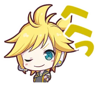 😉 cb7f0983 Kagamine Len Vocaloid 애니메이션, 보컬로이드, 음악, 캐릭터, 귀여운 whatsapp sticker