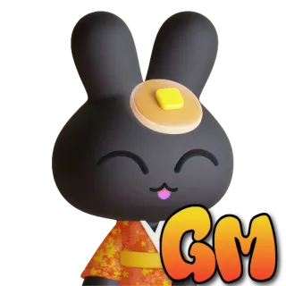 🍞 7fd25df0 GM bunny, pancake, animal, cute, good morning telegram sticker