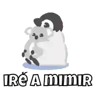 😶 7ab3cc74 IRÉ A mimir sommeil, mignon, pingouin, koala, animaux, dormir whatsapp sticker