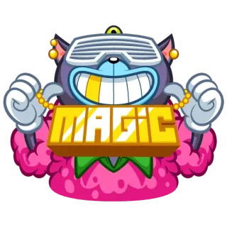 😎 02699bdc MAGIC Katze, Gold, Sonnenbrille, Halskette, Cartoon, Gangster telegram sticker
