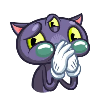 🤢 2b426dbc Cartoon, Katze, Süß, Flehend, Besorgt telegram sticker